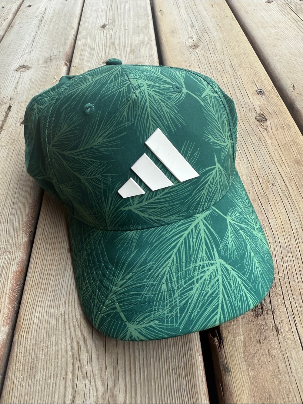 adidas Dark Green Palm-Pattern Baseball Cap